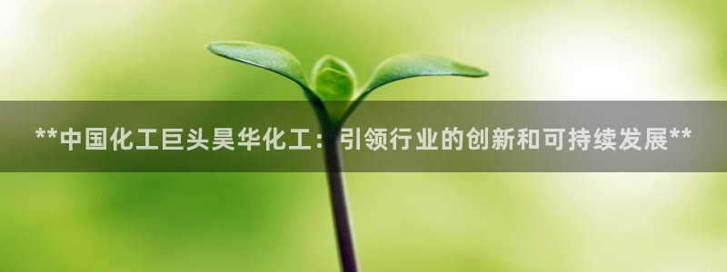 球盟会电子好下吗：**中国化工巨头昊华化工：引领行业的创新和