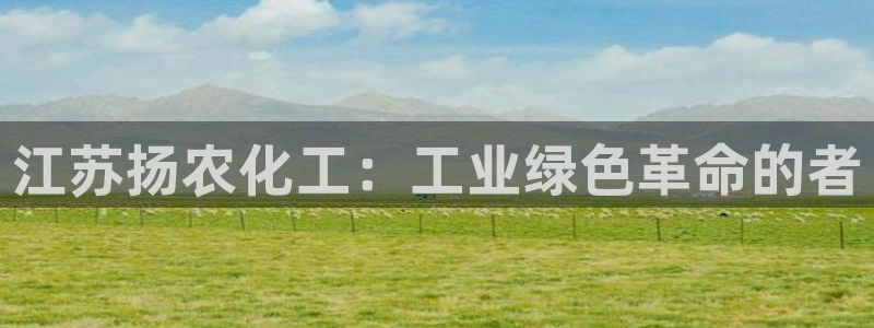 球盟会可以提现么是真的吗：江苏扬农化工：工业绿色革命的者
